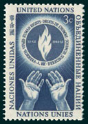 UN Scott #21 - 3c value: Issued 1953 to publicize Human Rights Day