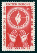 UN Scott #22 - 5c value: Issued 1953 to publicize Human Rights Day