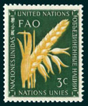 UN Scott #23 - 3c value: Issued to honor the Food and Agriculture Organization FAO