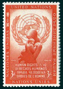 UN Scott #29 - 3c value: Issued 1954 to publicize Human Rights Day