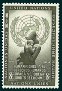 UN Scott #30 - 8c value: Issued 1954 to publicize Human Rights Day