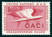 UN Scott #32 - 8c value: Issued to honor the International Civil Aviation Organization ICAO