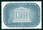 UN Scott #34 - 8c value: Issued to honor the UN Educational, Scientific & Cultural Organization UNESCO