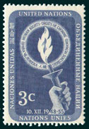 UN Scott #39 - 3c value: Issued 1955 in honor of Human Rights Day