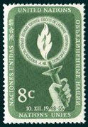 UN Scott #40 - 8c value: Issued 1955 in honor of Human Rights Day