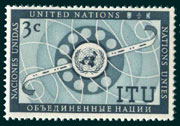 UN Scott #41 - 3c value: Issued in honor of the International Telecommunications Union ITU