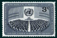 UN Scott #45 - 3c value: Issued 1956 to commemorate United Nations Day