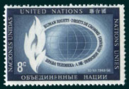 UN Scott #48 - 8c value: Issued 1956 to publicize Human Rights Day