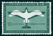 UN Scott #C2 - 10c value: 2nd UN Airmail Stamp - Plane & Gull